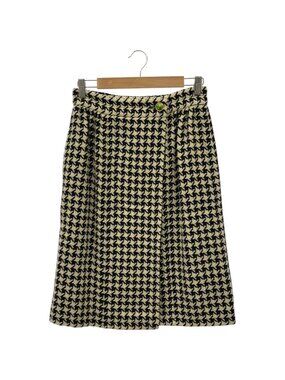 Gucci White Black le Hound Toe Slap Skirt 40